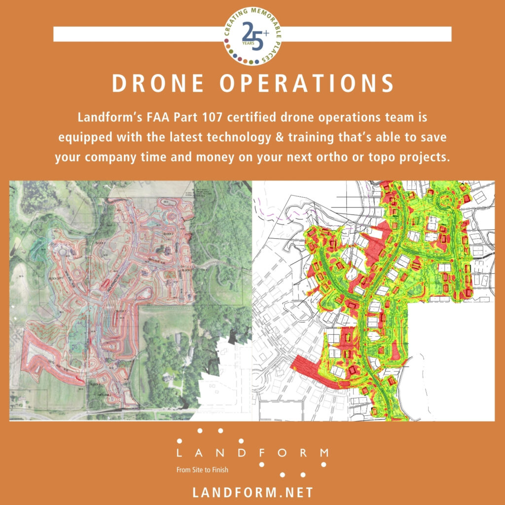 Drone Operations Orthomosiac topographic land survey Landform Minneapolis Minnesota